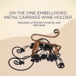 MS016 On the Vine Embellished Metal Carriage Wine Holder 